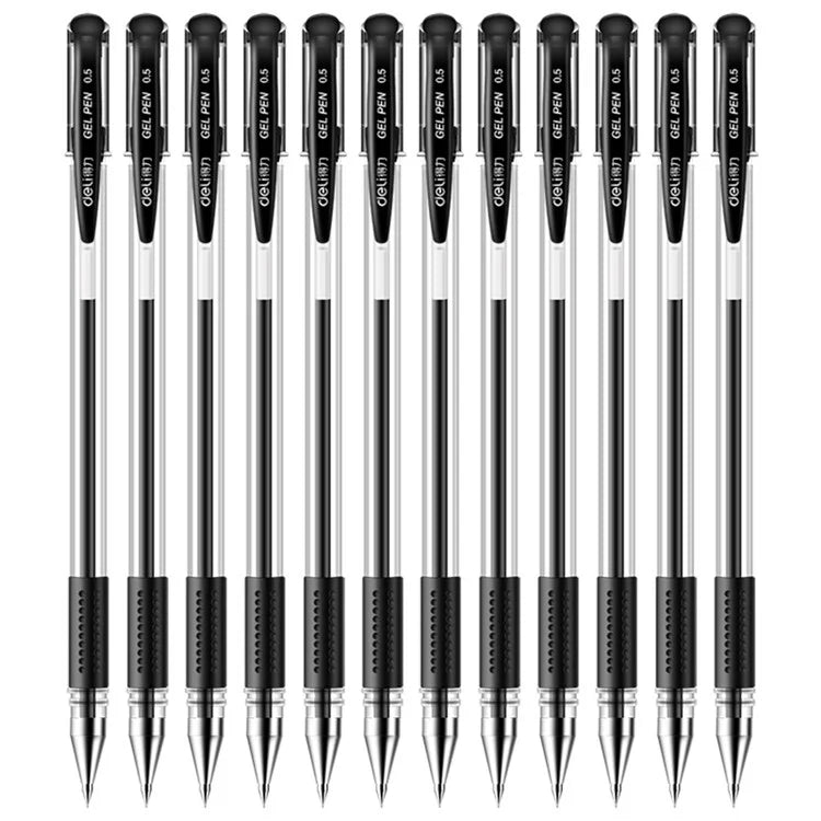 DELI 6600ES 12Pcs Gel Ink Pens Smooth Writing 0.5mm Office School Gel Pen