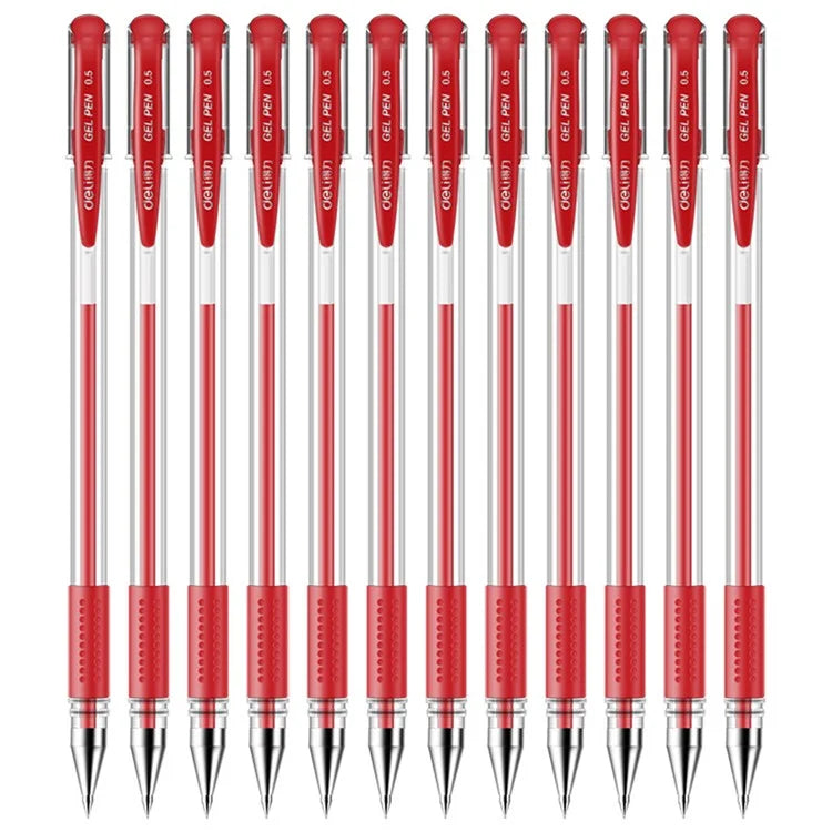 DELI 6600ES 12Pcs Gel Ink Pens Smooth Writing 0.5mm Office School Gel Pen