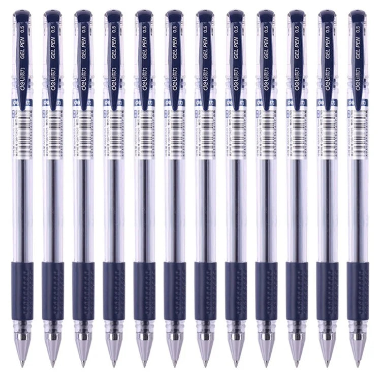 DELI 6600ES 12Pcs Gel Ink Pens Smooth Writing 0.5mm Office School Gel Pen