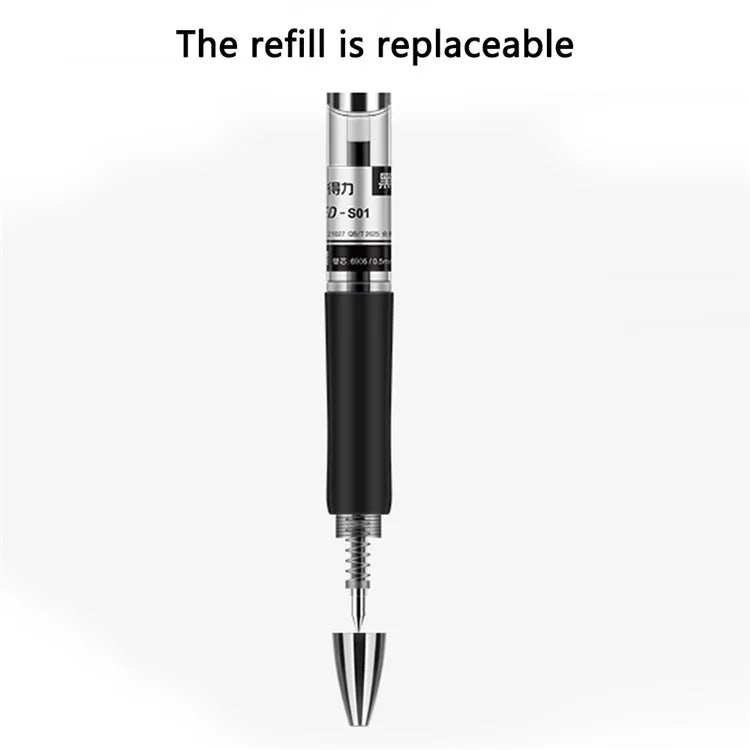 DELI S01 12Pcs Gel Pens Press Type Retractable Smooth Writing 0.5mm Gel Pen