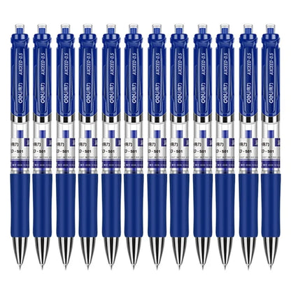 DELI S01 12Pcs Gel Pens Press Type Retractable Smooth Writing 0.5mm Gel Pen