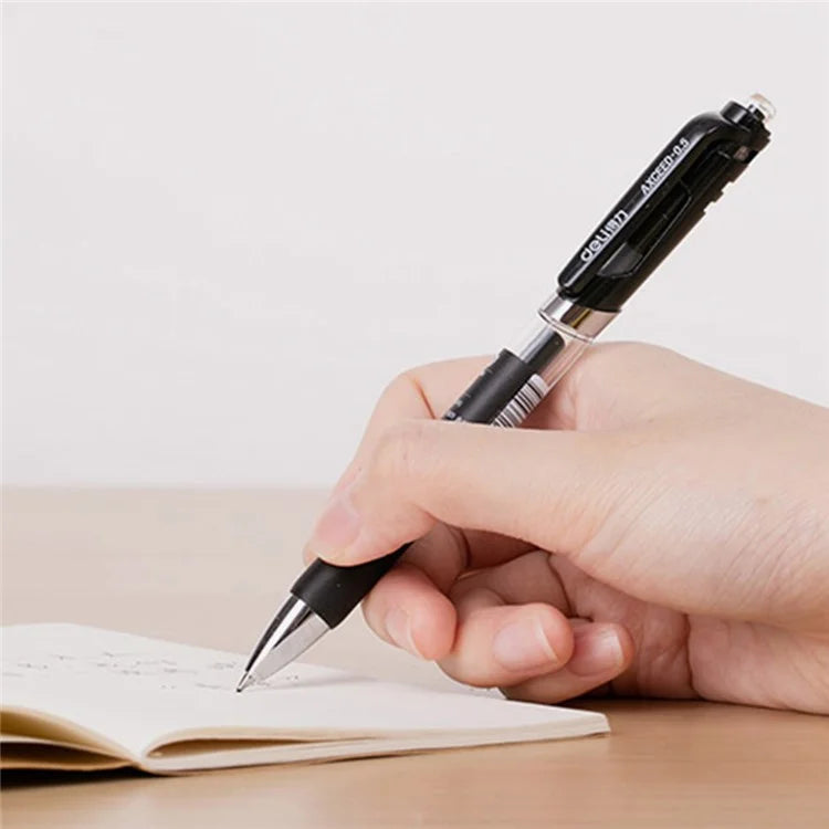 DELI S01 12Pcs Gel Pens Press Type Retractable Smooth Writing 0.5mm Gel Pen