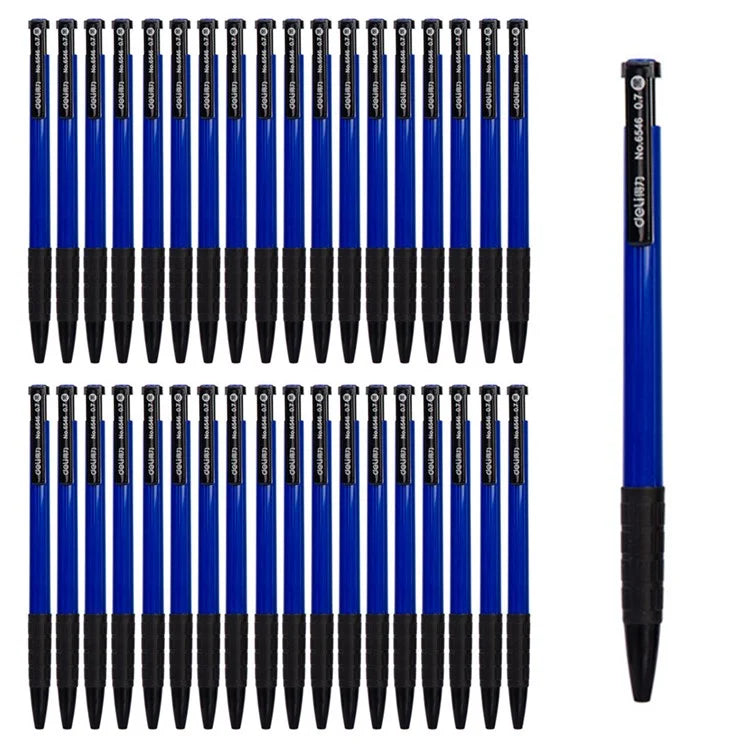 DELI 6546 36-Pack Ball Point Pens 0.7mm Bullet Tip Pen with Pen Clip for Students, Business Office