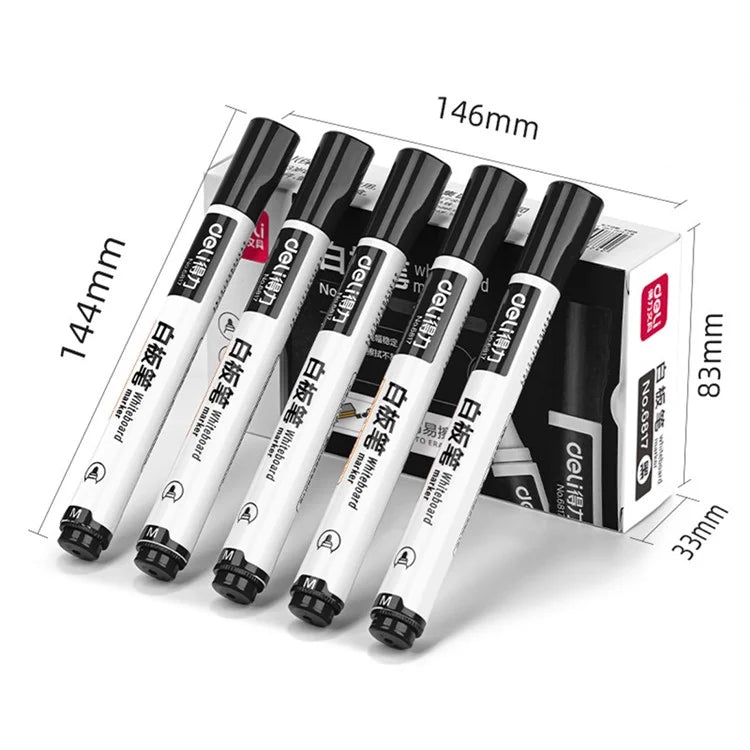 DELI 6817 10-Pack Whiteboard Pens Water-Based 1.8mm Tip Erasable Markers for Writing