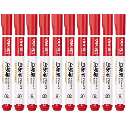 DELI 6817 10-Pack Whiteboard Pens Water-Based 1.8mm Tip Erasable Markers for Writing