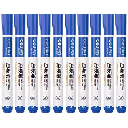 DELI 6817 10-Pack Whiteboard Pens Water-Based 1.8mm Tip Erasable Markers for Writing