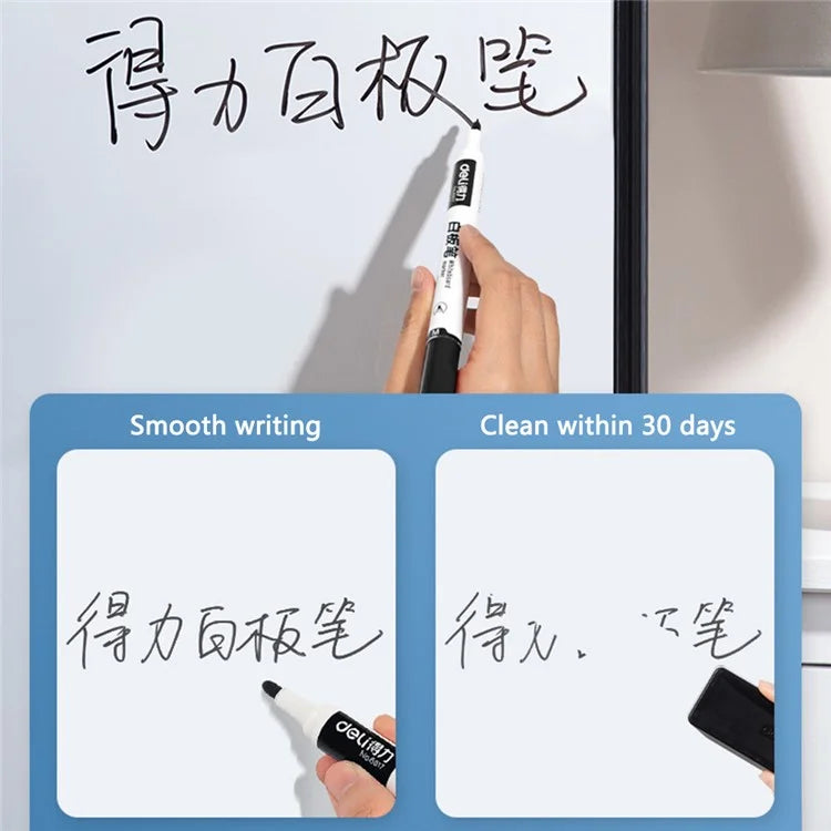 DELI 6817 10-Pack Whiteboard Pens Water-Based 1.8mm Tip Erasable Markers for Writing
