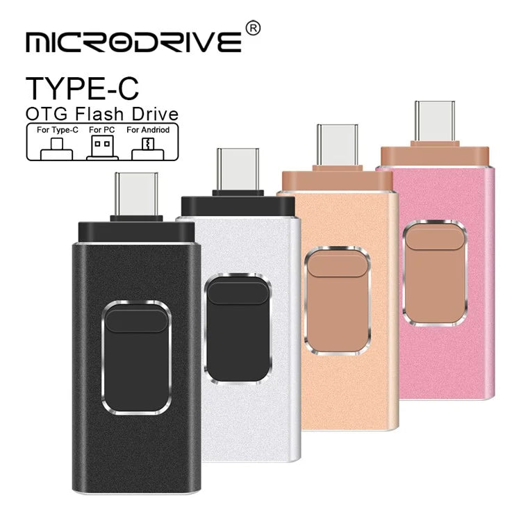 32GB 3-in-1 USB3.0 / Micro USB / Type-C U-Disk Phone Computer Metal Flash Disk