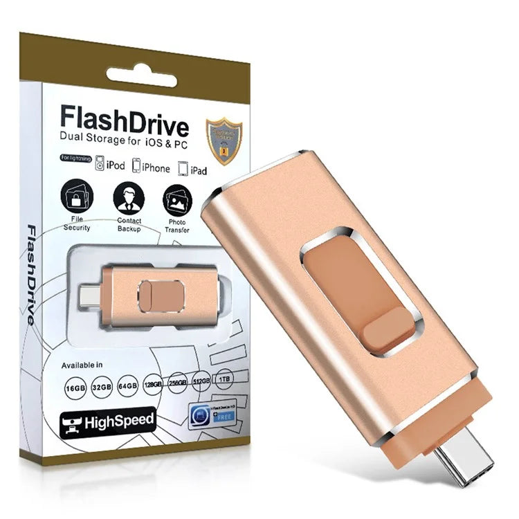 32GB 3-in-1 USB3.0 / Micro USB / Type-C U-Disk Phone Computer Metal Flash Disk