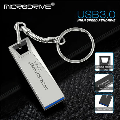 MICRODRIVE Portable 128GB Metal U-disk Laptop Computer USB 3.0 Flash Drive