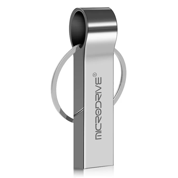 MICRODRIVE 32GB USB 2.0 Flash Drive Portable Metal Thumb Drive with Key Ring