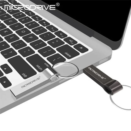 MICRODRIVE 32GB USB 2.0 Flash Drive Portable Metal Thumb Drive with Key Ring