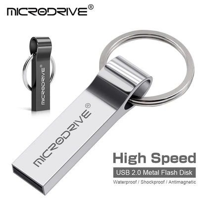MICRODRIVE 32GB USB 2.0 Flash Drive Portable Metal Thumb Drive with Key Ring