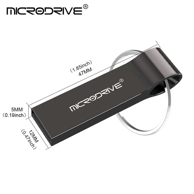 MICRODRIVE 32GB USB 2.0 Flash Drive Portable Metal Thumb Drive with Key Ring