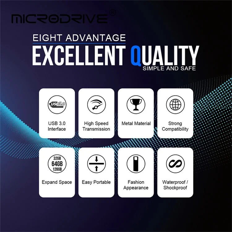 MICRODRIVE E9 32GB Metal U-disk High Speed USB 3.0 Memory Stick for Computer