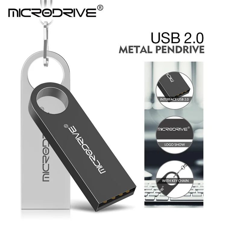 MICRODRIVE E9 Portable 8GB U-disk Metal USB 2.0 Flash Drive for Laptop Computer
