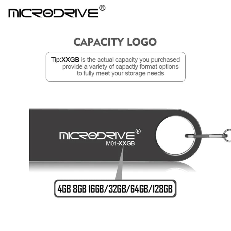 MICRODRIVE E9 4GB Metal U-disk USB 2.0 Memory Stick Computer Flash Drive