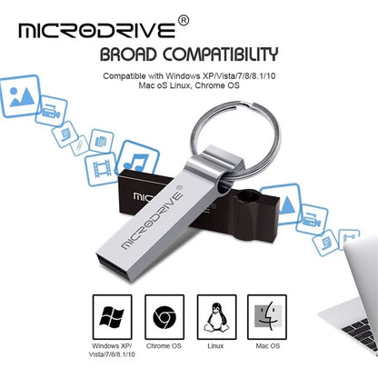 MICRODRIVE 8GB Metal Memory Stick Waterproof USB 2.0 Flash Drive