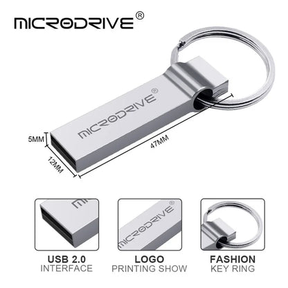 MICRODRIVE 4GB Waterproof USB 2.0 Flash Drive Computer Laptop Thumb Drive USB Stick