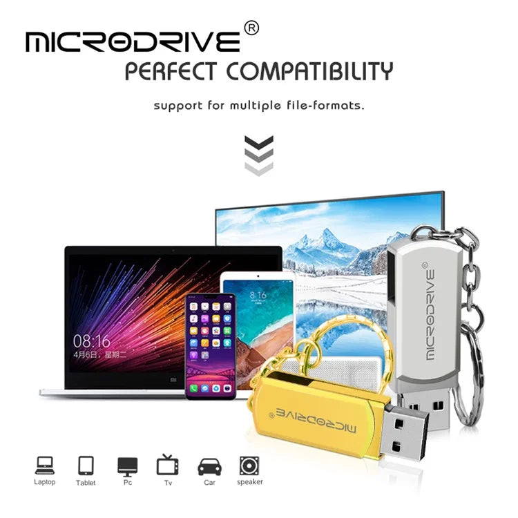 MICRODRIVE 128GB Key Ring Design USB 2.0 Flash Drive Computer Thumb Drive USB Stick