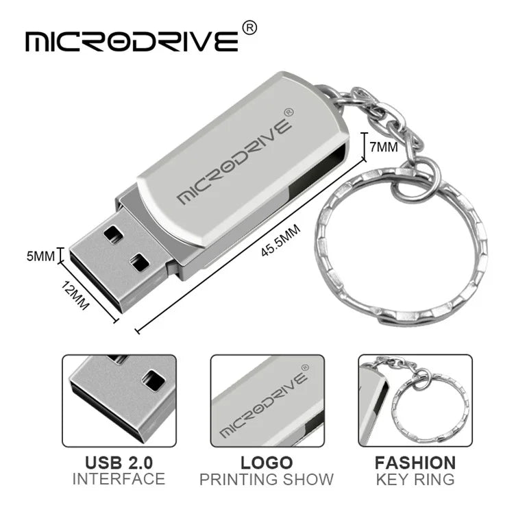 MICRODRIVE 128GB Key Ring Design USB 2.0 Flash Drive Computer Thumb Drive USB Stick