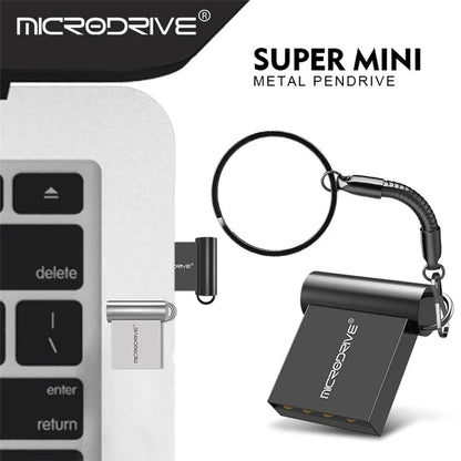 MICRODRIVE 32GB USB 2.0 Portable Flash Drive Mini Metal U-Disk