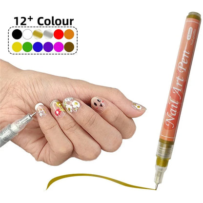 FLYSEA NA-5 Nail Art Pens 0.5mm Fine Tip Quick Drying Graffiti Dotting Acrylic Marker Pens