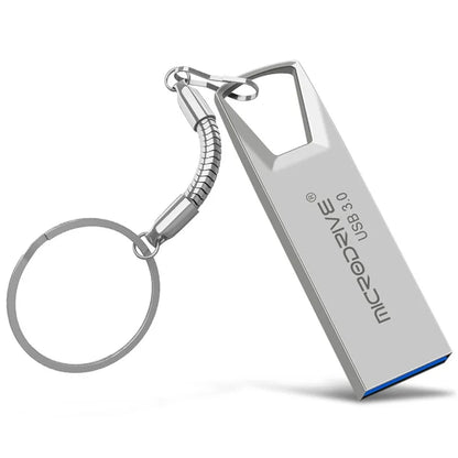 MICRODRIVE Portable Flash Drive 32GB High Speed USB 3.0 Metal U-Disk with Key Ring