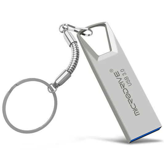 MICRODRIVE Portable Flash Drive 32GB High Speed USB 3.0 Metal U-Disk with Key Ring
