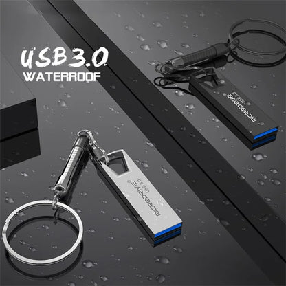 MICRODRIVE Portable Flash Drive 32GB High Speed USB 3.0 Metal U-Disk with Key Ring
