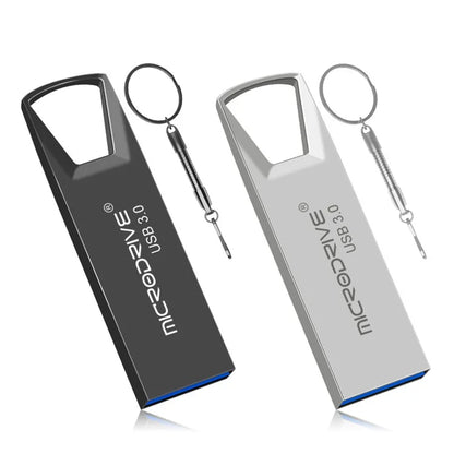 MICRODRIVE Portable Flash Drive 32GB High Speed USB 3.0 Metal U-Disk with Key Ring