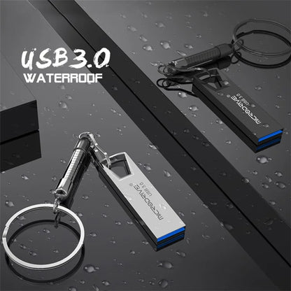MICRODRIVE 128GB Mini Flash Drive High Speed USB 3.0 Metal U-Disk with Key Ring