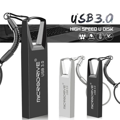MICRODRIVE 128GB Mini Flash Drive High Speed USB 3.0 Metal U-Disk with Key Ring