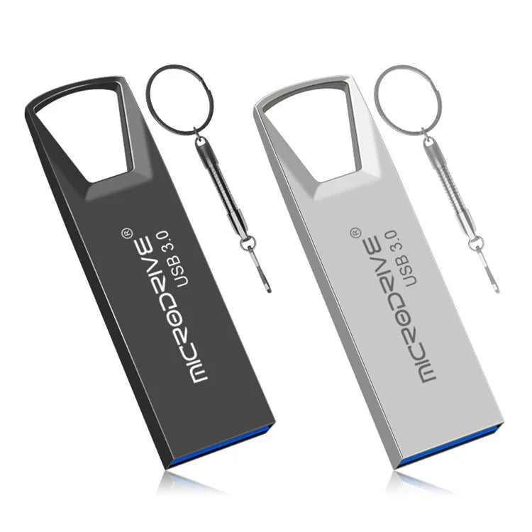 MICRODRIVE 128GB Mini Flash Drive High Speed USB 3.0 Metal U-Disk with Key Ring