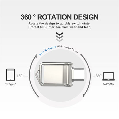 MICRODRIVE High Speed Mini Flash Drive USB 2.0 / Type-C 64GB Metal U-Disk