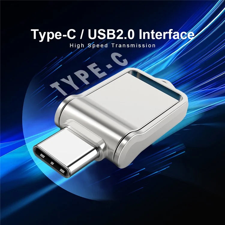 MICRODRIVE High Speed Mini Flash Drive USB 2.0 / Type-C 64GB Metal U-Disk