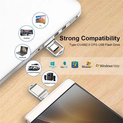 MICRODRIVE 128GB Mini Flash Drive High Speed USB 2.0 / Type-C Metal U-Disk