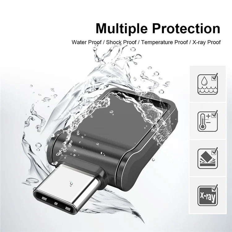 MICRODRIVE High Speed 32GB Flash Drive USB 2.0 / Type-C Mini Metal U-Disk