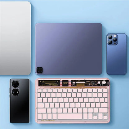 BENWIS OT-CKB-WH Crystal Keyboard Ultra Thin 78-key Bluetooth Keyboard with Backlit