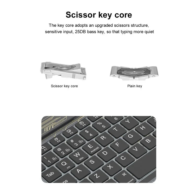BENWIS OT-CKB-WH Crystal Keyboard Ultra Thin 78-key Bluetooth Keyboard with Backlit