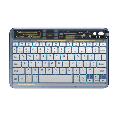 BENWIS OT-CKB-WH Crystal Keyboard Ultra Thin 78-key Bluetooth Keyboard with Backlit