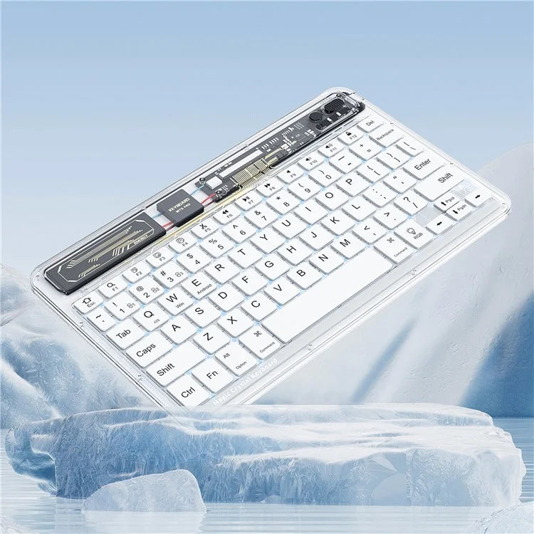 BENWIS OT-CKB-WH Crystal Keyboard Ultra Thin 78-key Bluetooth Keyboard with Backlit