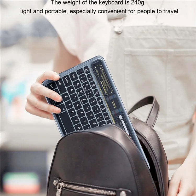 BENWIS OT-CKB-WH Crystal Keyboard Ultra Thin 78-key Bluetooth Keyboard with Backlit