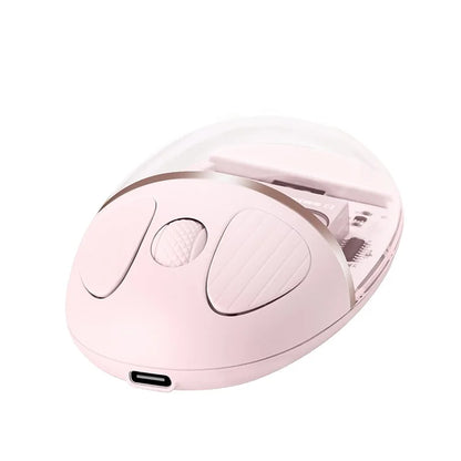 BENWIS OT-CMS-WH Crystal Mouse Silent Wireless Bluetooth / 2.4GHz Dual Mode Mice