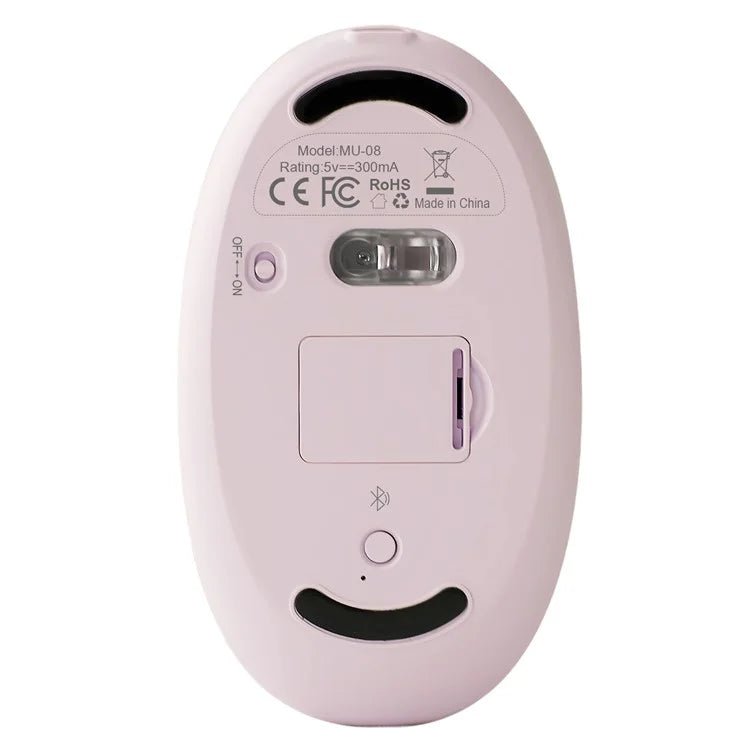 BENWIS OT-CMS-WH Crystal Mouse Silent Wireless Bluetooth / 2.4GHz Dual Mode Mice