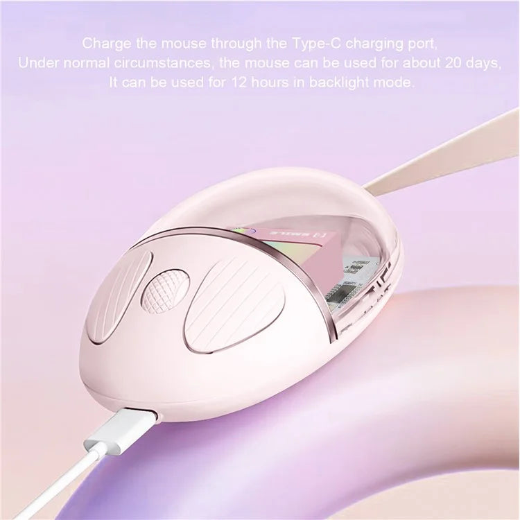 BENWIS OT-CMS-WH Crystal Mouse Silent Wireless Bluetooth / 2.4GHz Dual Mode Mice