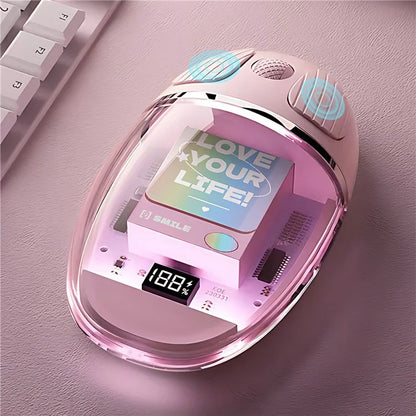 BENWIS OT-CMS-WH Crystal Mouse Silent Wireless Bluetooth / 2.4GHz Dual Mode Mice