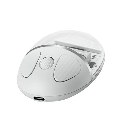 BENWIS OT-CMS-WH Crystal Mouse Silent Wireless Bluetooth / 2.4GHz Dual Mode Mice