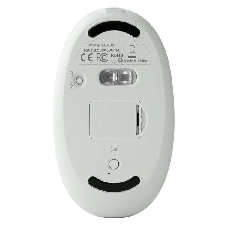 BENWIS OT-CMS-WH Crystal Mouse Silent Wireless Bluetooth / 2.4GHz Dual Mode Mice