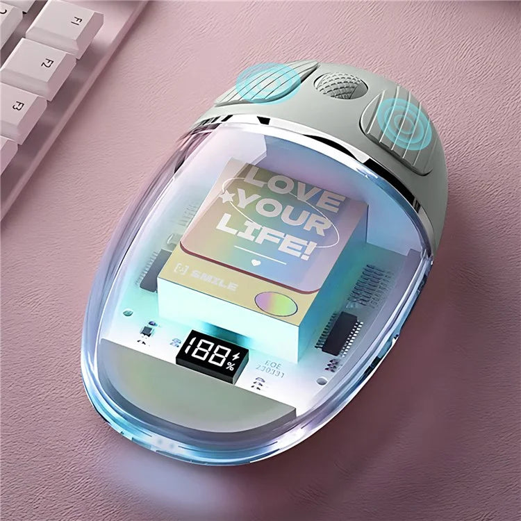 BENWIS OT-CMS-WH Crystal Mouse Silent Wireless Bluetooth / 2.4GHz Dual Mode Mice